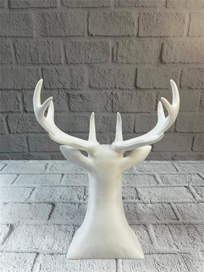 Beyaz Geyik Biblo 23 cm Dekoratif Modern Tasarım