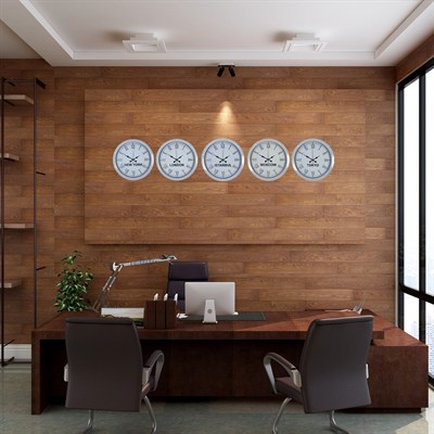 Beyaz Heritage Roma Koleksiyon 5 li 36 cm Metal Dünya Saatleri