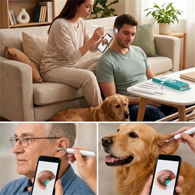 Beyaz Kablosuz Hd Görüntülü Kulak Temizleme Kamerası, Led Işıklı Type-c Şarjlı İos Ve Android Uyumlu Kulak Temizleme Seti Bx40
