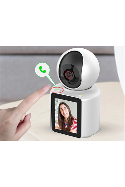 Beyaz LCD Ekranlı 1080P Görüntülü Bebek Kamerası, Gece Görüşü ve Canlı İzleme Özellikli