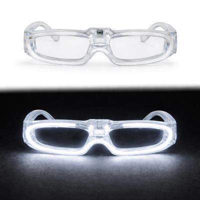 Beyaz LED Işıklı Parti Gözlüğü 3 Modlu – Glow - Gece Eğlence Gözlüğü (3936)