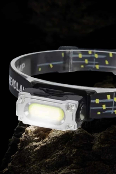 Beyaz Led Işık Sensörlü Kafa Lambası Lityum Batarya Led El Fenerli Şarjlı