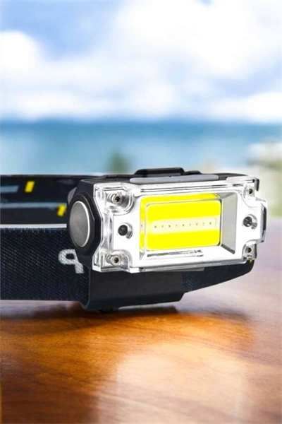 Beyaz Led Işık Sensörlü Kafa Lambası Lityum Batarya Led El Fenerli Şarjlı