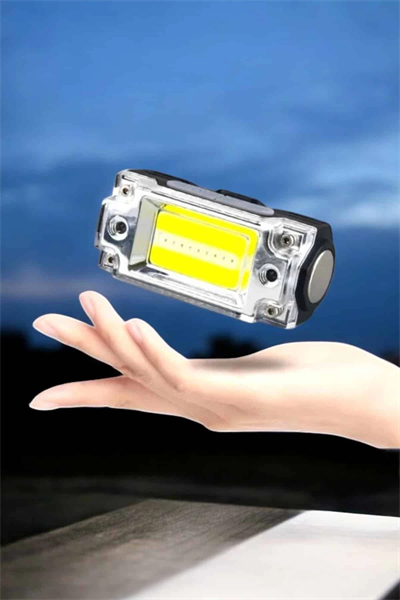 Beyaz Led Işık Sensörlü Kafa Lambası Lityum Batarya Led El Fenerli Şarjlı