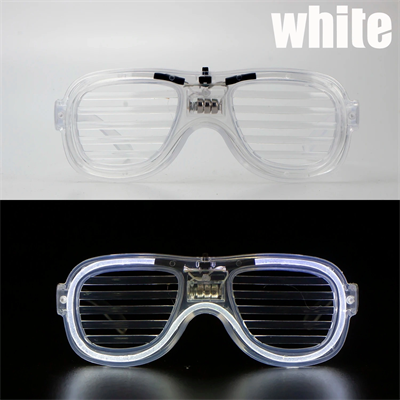 Beyaz Led Işıklı Parti Gözlüğü - Neon Glow Şerit Gözlük 3 Modlu