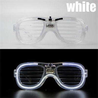 Beyaz Led Işıklı Parti Gözlüğü - Neon Glow Şerit Gözlük 3 Modlu