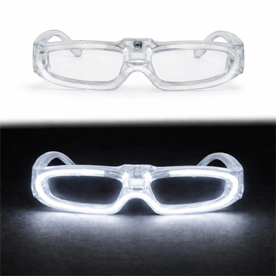 Beyaz Led Işıklı Parti Gözlüğü 3 Modlu – Glow  Gece Eğlence Gözlüğü