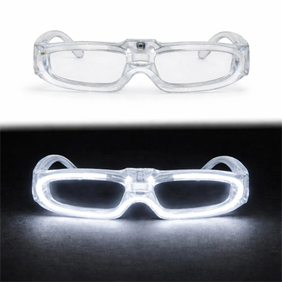 Beyaz Led Işıklı Parti Gözlüğü 3 Modlu – Glow & Gece Eğlence Gözlüğü