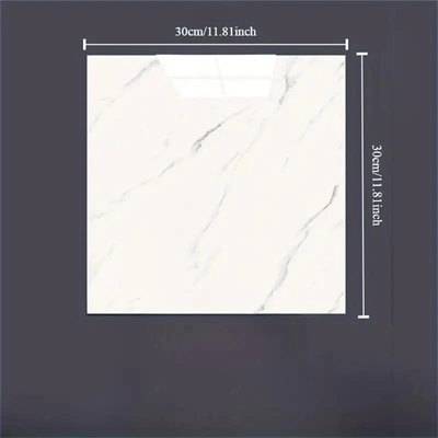 Beyaz Mermer Desenli Alüminyum Plastik Duvar Sticker (30*30)