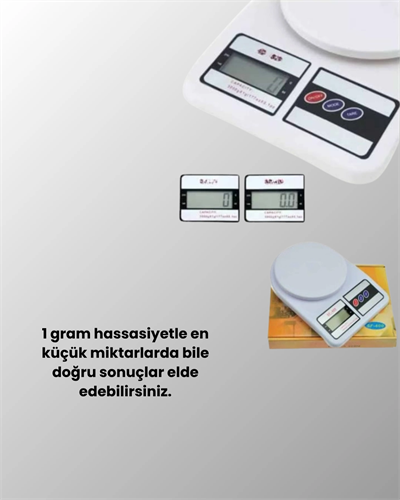 Beyaz Plastik Dijital Mutfak Tartısı – 24x16.8x1.5cm