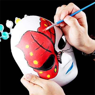 Beyaz Renk Boyanabilir Anonim Tam Yüz Cosplay Maske 24x18 Cm