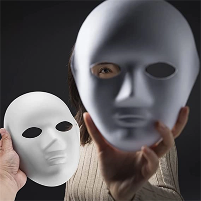 Beyaz Renk Boyanabilir Anonim Tam Yüz Cosplay Maske 24x18 Cm Bx40