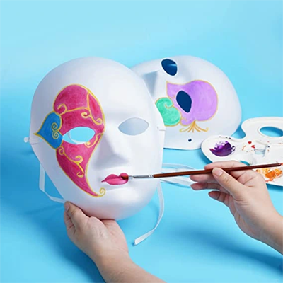 Beyaz Renk Boyanabilir Anonim Tam Yüz Cosplay Maske 24x18 Cm