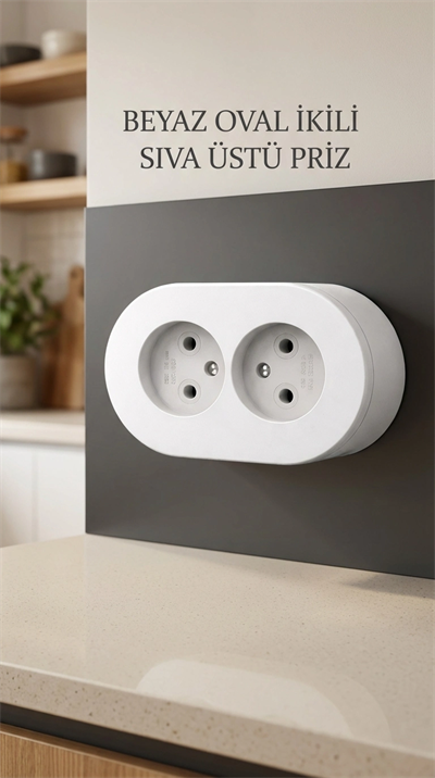 Beyaz Renk Çiftli Topraklı Sıva Üstü Priz - İç Mekan Uygunluğu