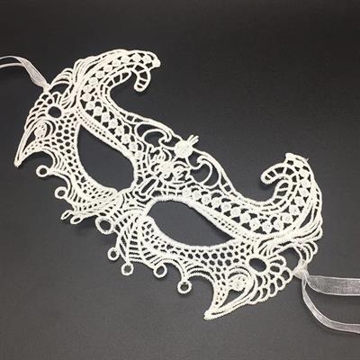 Beyaz Renk Dantel Kesim Dantel İşlemeli Balo Parti Maskesi 1 No (3936)