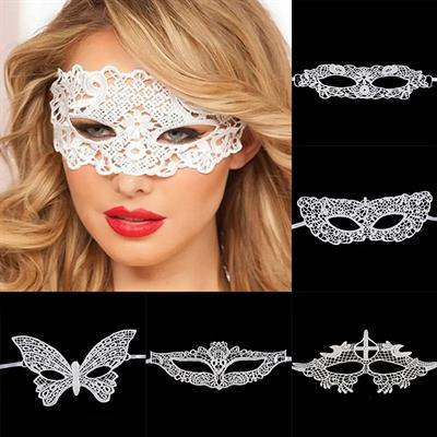 Beyaz Renk Dantel Kesim Dantel İşlemeli Balo Parti Maskesi 1 No (3936)