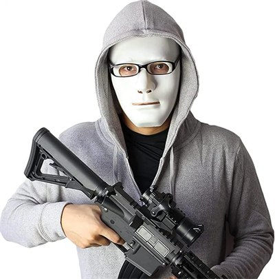 Beyaz Renk Hip Hop Anonim Jabbawockeez Dans Maskesi 18x19 Cm Bx40