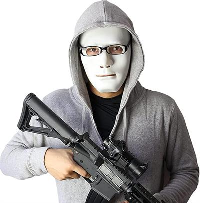 Beyaz Renk Hip Hop Anonim Jabbawockeez Dans Maskesi 18x19 cm (3936)