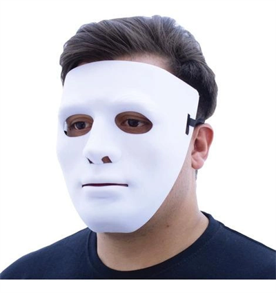 Beyaz Renk Hip Hop Anonim Jabbawockeez Dans Maskesi 18x19 Cm Bx40