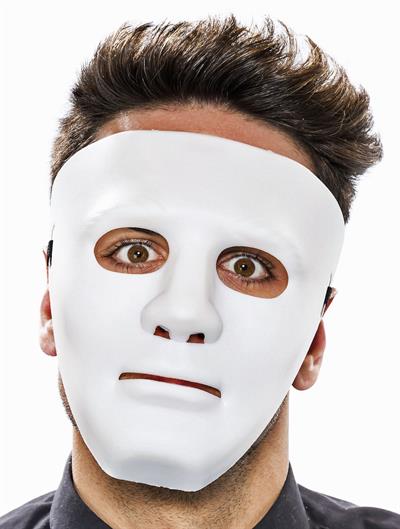 Beyaz Renk Hip Hop Anonim Jabbawockeez Dans Maskesi 18x19 cm (3936)