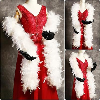 Beyaz Renk Kabarık Tüylü Otriş Boa Dekorasyon Tüy 180 CM (3936)