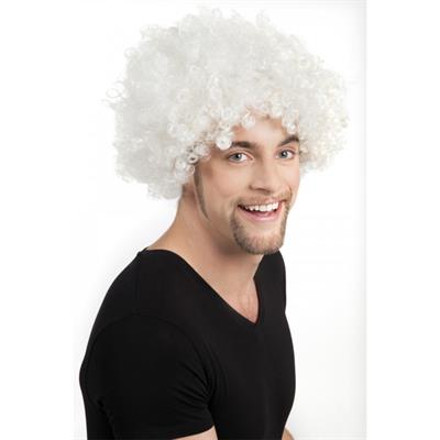 Beyaz Renk Kıvırcık Afro Bonus Peruk (3936)
