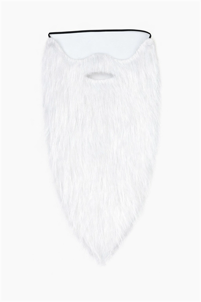 Beyaz Renk Lastikli Uzun Takma Sakal 40 Cm
