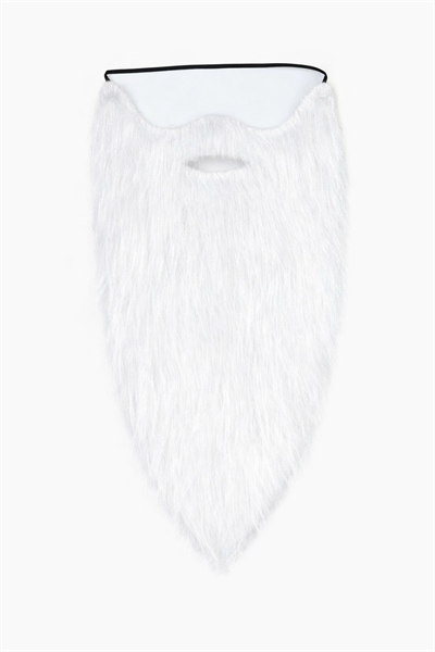 Beyaz Renk Lastikli Uzun Takma Sakal 40 Cm