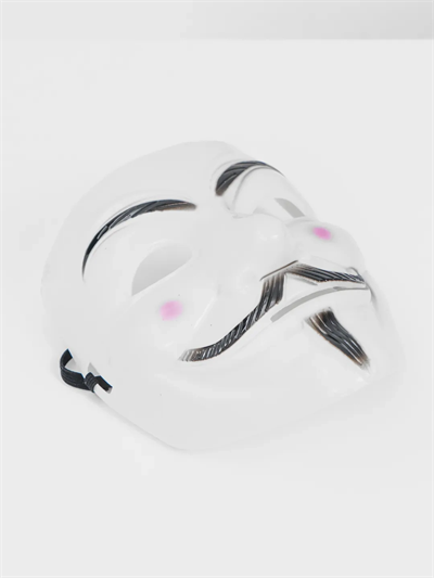 Beyaz Renk Pembe Yanaklı İthal V For Vendetta Maskesi Bx40