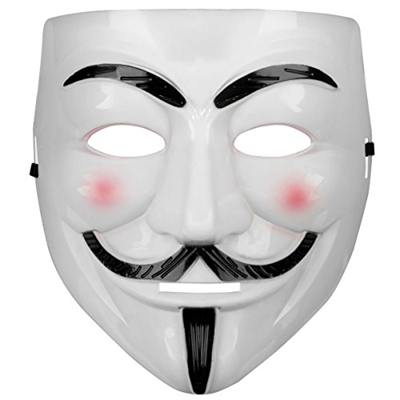 Beyaz Renk Pembe Yanaklı İthal V For Vendetta Maskesi Bx40