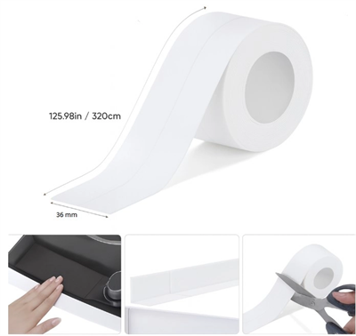 Beyaz Su Sızdırmaz Lavabo Kenar Bandı (3.2m) Bx40