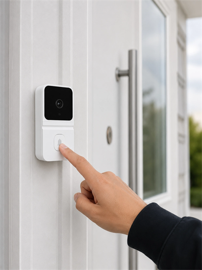 Beyaz Wi-Fi Akıllı Görüntülü Kapı Zili HD Kamera, Gece Görüşü ve Telefon Bildirimli Kablosuz Kapı Zili