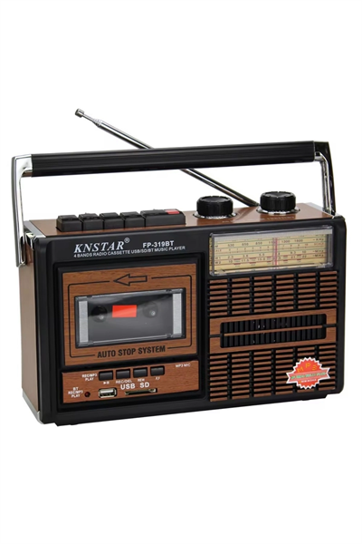 Beyaz nostaljik radyo kaset çalar USB SD FM radyolu 2 yıl garantili Bluetooth yok