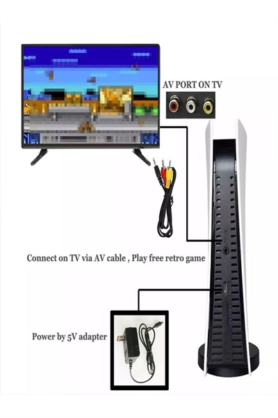 Beyaz renkli 8Bit USB bağlantılı taşınabilir 2 kollu retro temalı video oyun konsolu