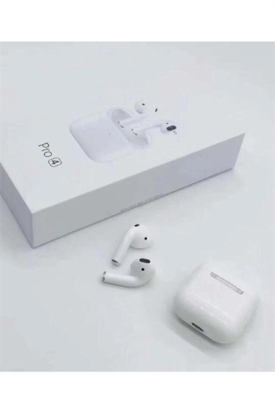 Beyaz renkli, mikrofonlu, Bluetooth 5.0 bağlantılı kulak içi TWS kablosuz kulaklık.