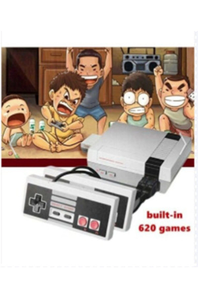 Beyaz retro mini oyun konsolu 620 oyunlu HDMI bağlantılı bluetoothsuz televizyon atarisi