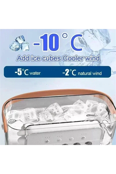 Beyaz taşınabilir LED gece lambalı masa üstü buz sulu buhar hava soğutucu fan vantilatör