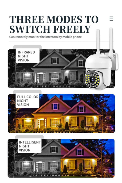 Beyaz wifi kontrollü 1080p HD 2MP 360 derece video kamera SD kart girişli çift LED MP4