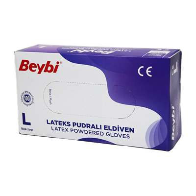 Beybi L Pudralı Muayene Eldiveni 100lü Bx40