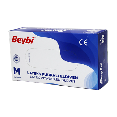 Beybi M Pudralı Muayene Eldiveni 100lü Bx40