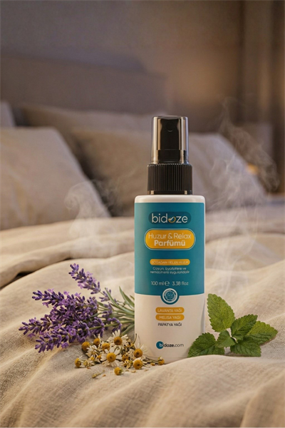 Bidoze Huzur & Relax Parfümü 100 Ml. | Sakinleştirici Uyku ve Yastık Spreyi