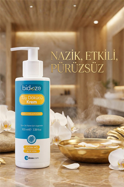 Bidoze Tüy Dökücü Krem 100 Ml | Aloe Vera ve Hindistan Cevizi Yağlı Pürüzsüzlük