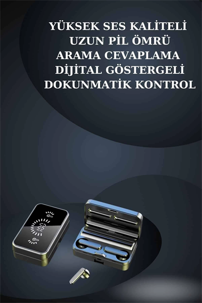 Bileklikli Amoled Ekran Akıllı Saat ve Dijital Göstergeli Kablosuz Bluetooth Kulaklık ANC/ ENC
