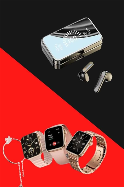 Bileklikli Amoled Ekran Akıllı Saat ve Dijital Göstergeli Kablosuz Bluetooth Kulaklık ANC/ ENC