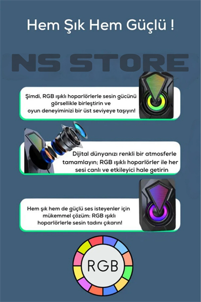 Bilgisayar Hoparlörü - Renk: Çok Renkli, Özellik: Masa Üstü | Teknik Özellikleri ve Kullanım