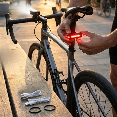 Bisiklet Işık Seti – Usb Şarjlı Led Ön Far + Arka Stop Lambası, Su Geçirmez bisiklet Aydınlatma Seti Bx40
