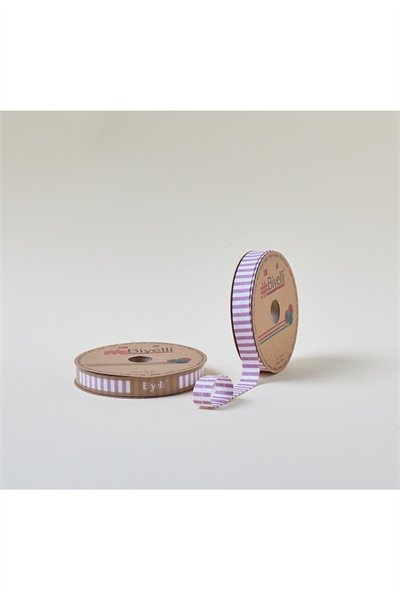 Biye Kalın Çizgili Katlı F07 Gül Kurusu 2 Cm 25 Metre %65 Koton %35 Polyester