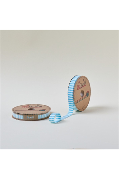 Biye Kalın Çizgili Katlı F09 Turkuaz 2 Cm 25 Metre %65 Koton %35 Polyester