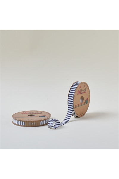 Biye Kalın Çizgili Katlı F10 İndigo 2 Cm 25 Metre %65 Koton %35 Polyester