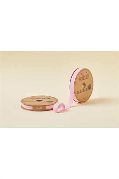 Biye Koton Katlı D08 Pembe 2 Cm 25 Metre %65 Koton %35 Polyester